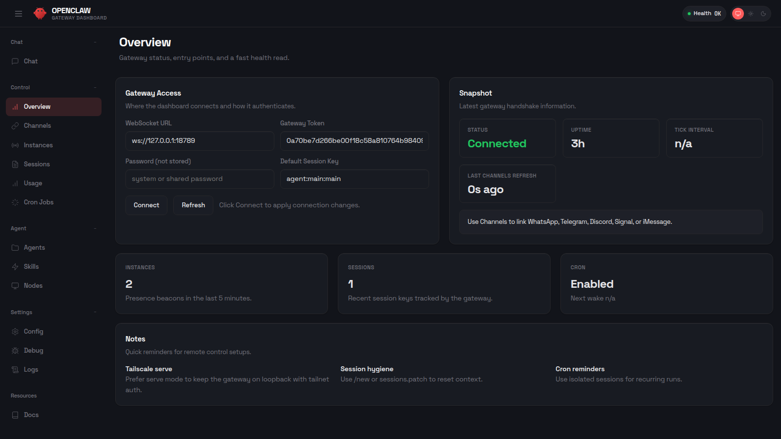 OpenClaw Dashboard Overview