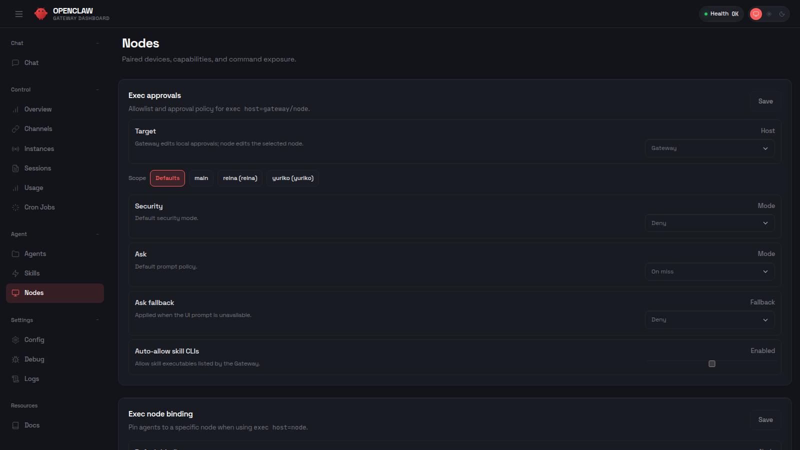 Nodes page screenshot